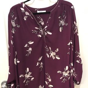 Worn once purple flowy tunic top